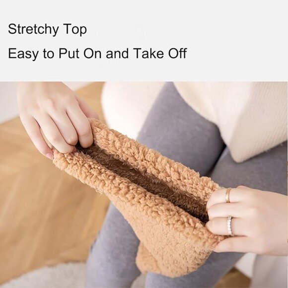 Over Knee High Fuzzy Camel Socks - Picture 3 of 5